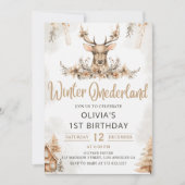 ウィンターオネダーランドトインデーサクリスマス誕生日 招待状 (正面)