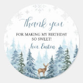 ウィンターオネダーランドトナカイパーティーサンキューラベル ラウンドシール (正面)