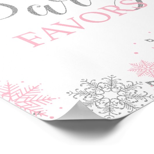 ウィンターオネダーランドパーティーがピンクシルバーを好む ポスター (角)