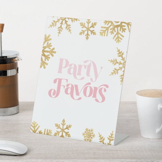 ウィンターオネダーランドパーティーがピンク金ゴールドを好む 台座サイン (インサイチュ)