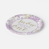 ウィンターオネダーランドパープル&金ゴールドスノーフレークプレート ペーパープレート (アングル)