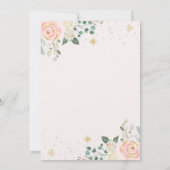 ウィンターオネダーランドピンクと金ゴールドそり誕生日 招待状 (裏面)