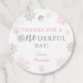 ウィンターオネダーランドピンクシルバーグリッター1st Birthday フェイバータグ (正面)