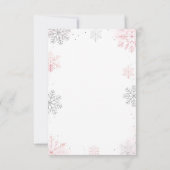 ウィンターオネダーランドピンクシルバーファースト誕生日 サンキューカード (裏面)