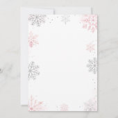 ウィンターオネダーランドピンクシルバーファースト誕生日 招待状 (裏面)