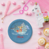 ウィンターオネダーランドファースト誕生日かわいいトナカイ ペーパープレート (パーティー)