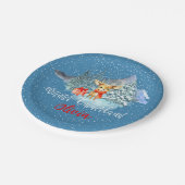 ウィンターオネダーランドファースト誕生日かわいいトナカイ ペーパープレート (アングル)