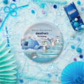 ウィンターオネダーランドファースト誕生日かわいいペンギンIglo ペーパープレート (パーティー)