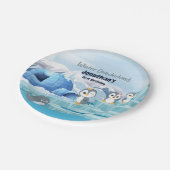 ウィンターオネダーランドファースト誕生日かわいいペンギンIglo ペーパープレート (アングル)