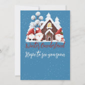 ウィンターオネダーランドファースト誕生日かわいい格言 招待状 (裏面)