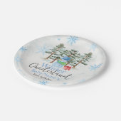 ウィンターオネダーランドファースト誕生日かわいい雪だるまフォー ペーパープレート (アングル)