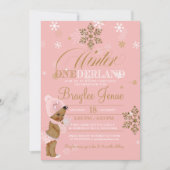 ウィンターオネダーランドファースト誕生日アフリカンアメリカン 招待状 (正面)