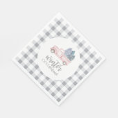 ウィンターオネダーランドファースト誕生日ピンクのトラック スタンダードランチョンナプキン (角)