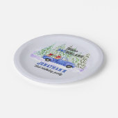 ウィンターオネダーランドファースト誕生日ブルートラックプレゼン ペーパープレート (アングル)