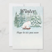 ウィンターオネダーランドファースト誕生日ベアーオンスリー 招待状 (裏面)