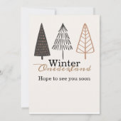 ウィンターオネダーランドファースト誕生日ボホミニマリスト 招待状 (裏面)