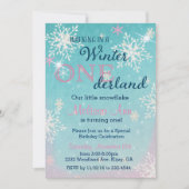 ウィンターオネダーランドファースト誕生日募集 招待状 (正面)