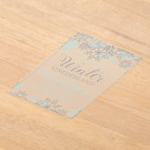 ウィンターオネダーランドファースト誕生日招待状ブルー アクリル招待状 (レイダウン)