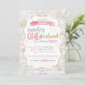 ウィンターオネダーランドファースト誕生日招待状 招待状 (スタンド正面)