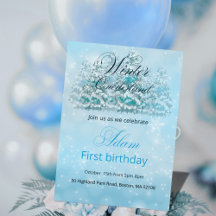 ウィンターオネダーランドファースト誕生日招待状