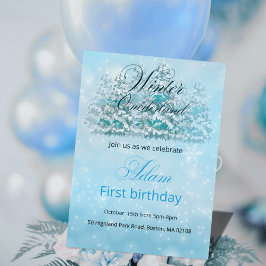 ウィンターオネダーランドファースト誕生日招待状 招待状