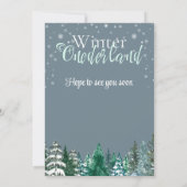 ウィンターオネダーランドファースト誕生日雪の森の星 招待状 (裏面)