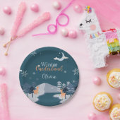 ウィンターオネダーランドファースト誕生日雪の森 ペーパープレート (パーティー)