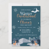 ウィンターオネダーランドファースト誕生日雪の森 招待状 (正面)