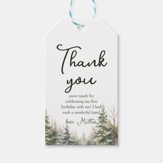ウィンターオネダーランドファースト誕生日 ギフトタグ (正面)