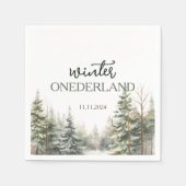 ウィンターオネダーランドファースト誕生日 スタンダードカクテルナプキン (正面)