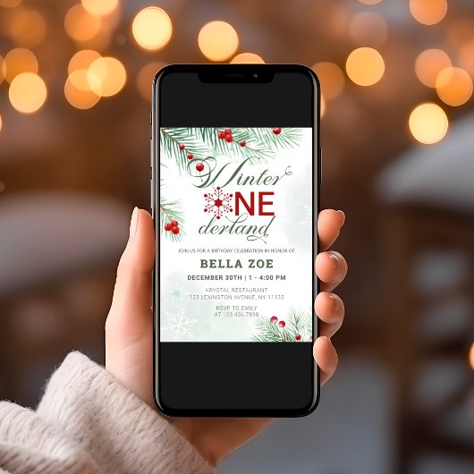 ウィンターオネダーランドファースト誕生日 招待状