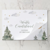 ウィンターオネダーランドフォレストの最初の誕生日パーティー ペーパーパッド (折り畳み)