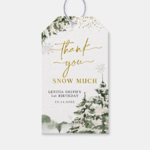 ウィンターオネダーランドフォレストファースト誕生日サンキュー ギフトタグ