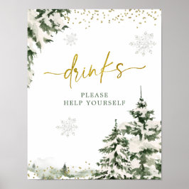 ウィンターオネダーランドフォレストファースト誕生日ドリンク ポスター