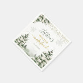 ウィンターオネダーランドフォレストファースト誕生日紙 スタンダードカクテルナプキン (角)