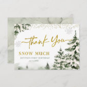 ウィンターオネダーランドフォレストファースト誕生日 サンキューカード (正面/裏面)