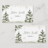 ウィンターオネダーランドフォレストファースト誕生日 プレイスカード (正面/裏面)