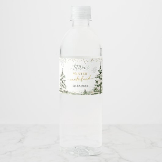 ウィンターオネダーランドフォレストファースト誕生日 ペットボトルラベル (正面)