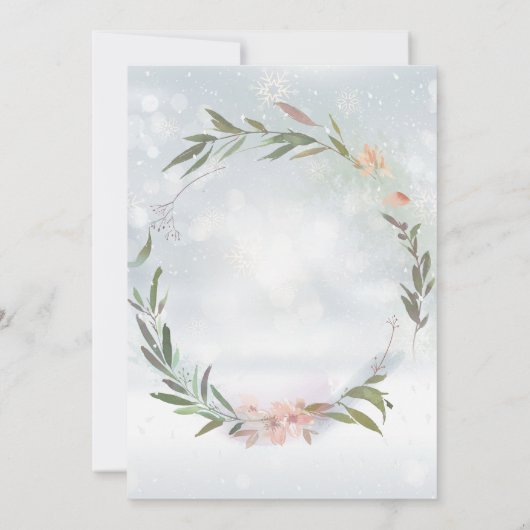 ウィンターオネダーランドフローラシカベビー1st誕生日 招待状 (裏面)