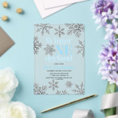 ウィンターオネダーランドブルーシルバースノーフレーク誕生日 アクリル招待状 (インサイチュ (ウェディング))