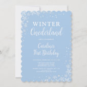 ウィンターオネダーランドボーイファースト誕生日招待状 招待状 (正面)