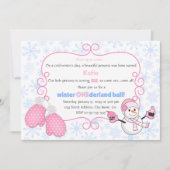 ウィンターオネダーランドボール誕生日 招待状 (正面)