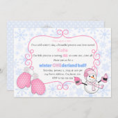 ウィンターオネダーランドボール誕生日 招待状 (正面/裏面)