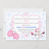 ウィンターオネダーランドボール誕生日 招待状 (正面)