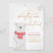 ウィンターオネダーランドレッドポーラベア誕生日 招待状 (正面)