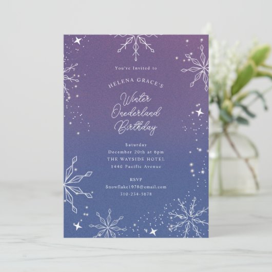 ウィンターオネダーランドワンダーランドファースト誕生日 招待状 (スタンド正面)