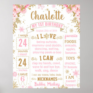 ウィンターオネダーランドワンダーランド誕生日ボード ポスター