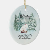 ウィンターオネダーランド初めてのクリスマスズベアーオンスリー セラミックオーナメント (右)