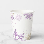 ウィンターオネダーランド最初の誕生日パープル金ゴールド 紙コップ (裏面)