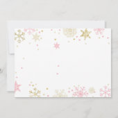 ウィンターオネダーランド誕生日の招待状ピンク金ゴールド 招待状 (裏面)